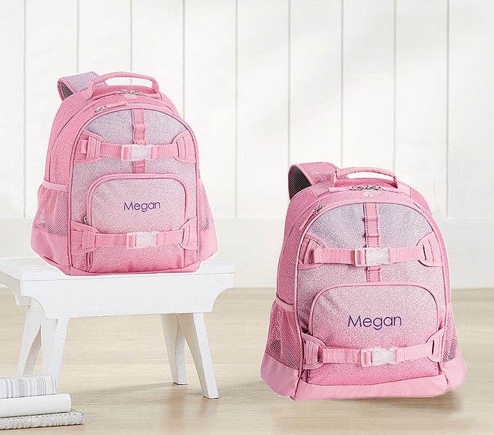 Mackenzie Pink Sunrise Ombre Glitter Backpacks | Pottery Barn Kids