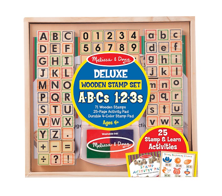 melissa and doug wooden alphabet stamp set