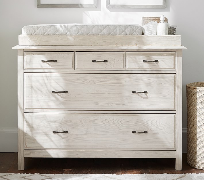 wooden changing table with drawers