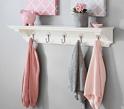 nursery shelf with hooks
