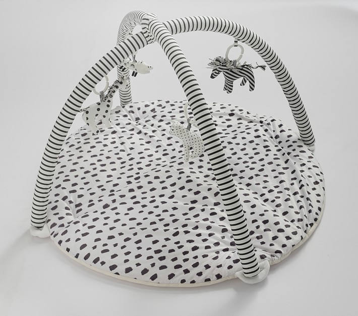 black and white baby activity mat