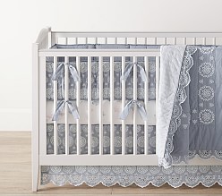 white eyelet crib bedding