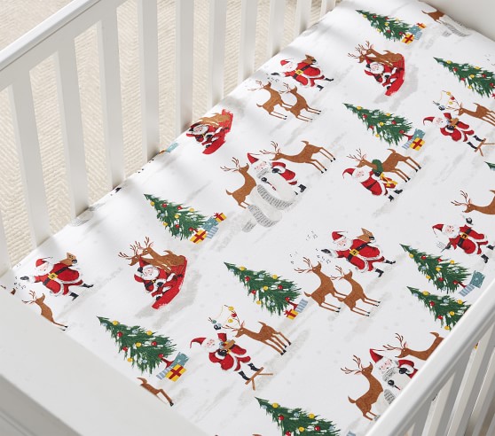 santa crib sheet