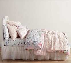 $179 NEW Pottery Barn Monique Lhuillier LACE Applique BED SKIRT White Tulle TWIN