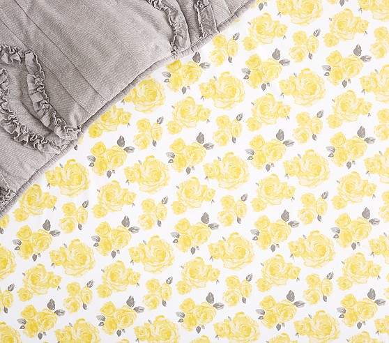 yellow fitted crib sheet