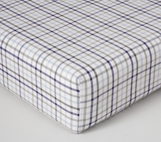 plaid crib sheet