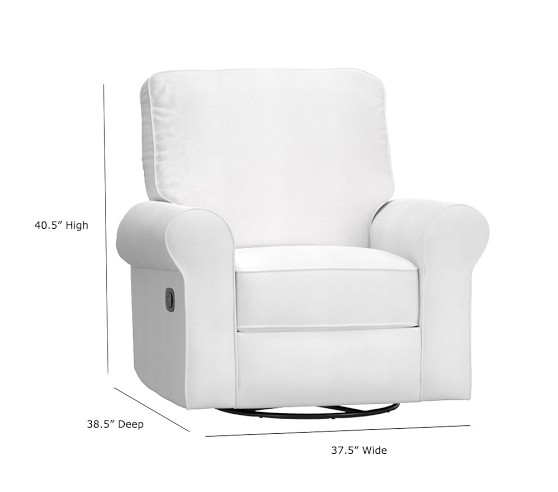 white swivel glider chair