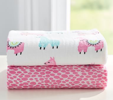 llama muslin swaddle