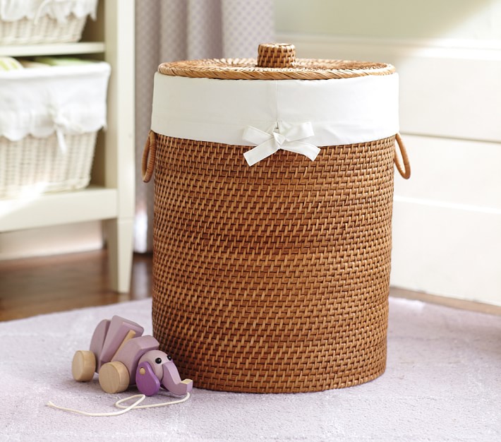 wicker baby hamper