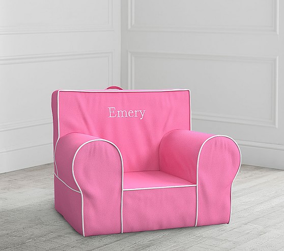 pottery barn pink chair