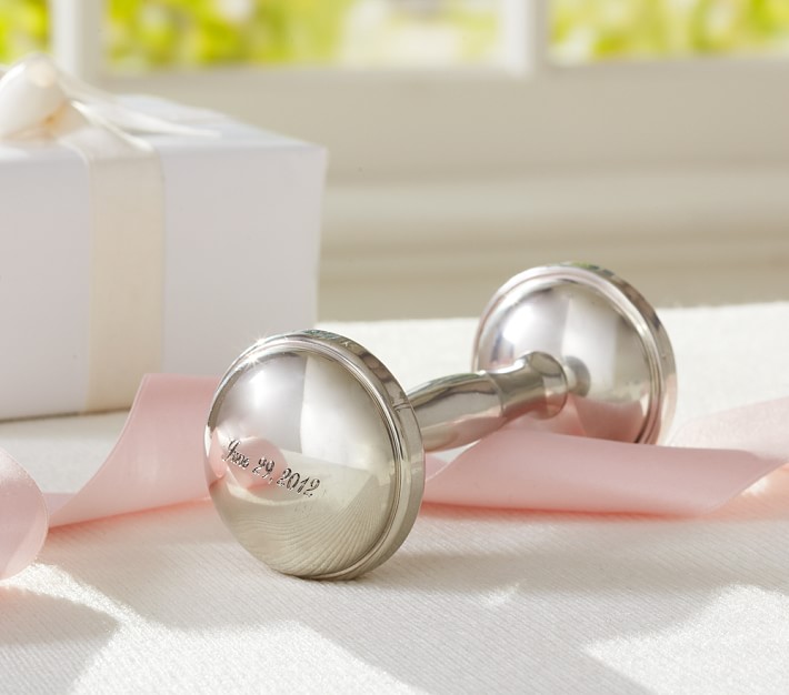 pewter baby rattle