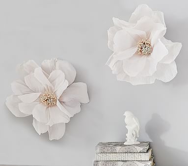 Crepe Paper Flower Decor Set Of 2 Kids Wall Decor Pottery Barn Kids