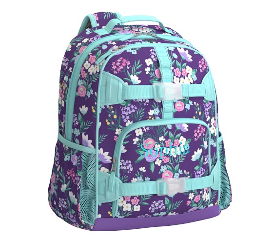 mackenzie purple flower bouquet backpack