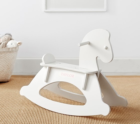 white rocking horse