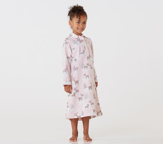 Holiday Deer Girls Flannel Nightgown Pottery Barn Kids