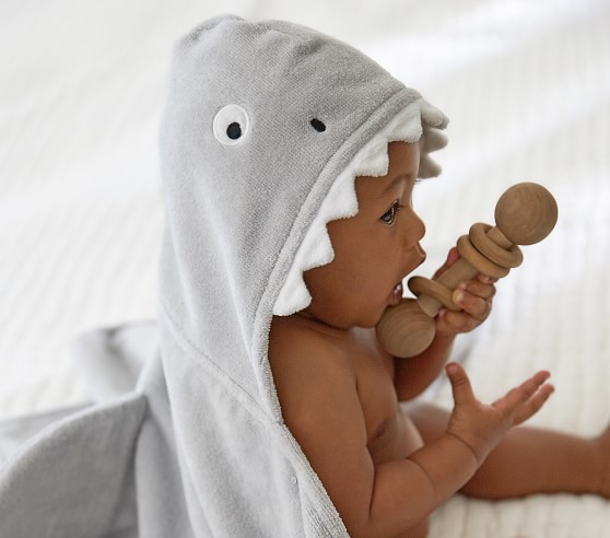 baby shark hooded towel