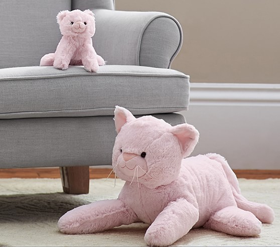 pink stuffed cat