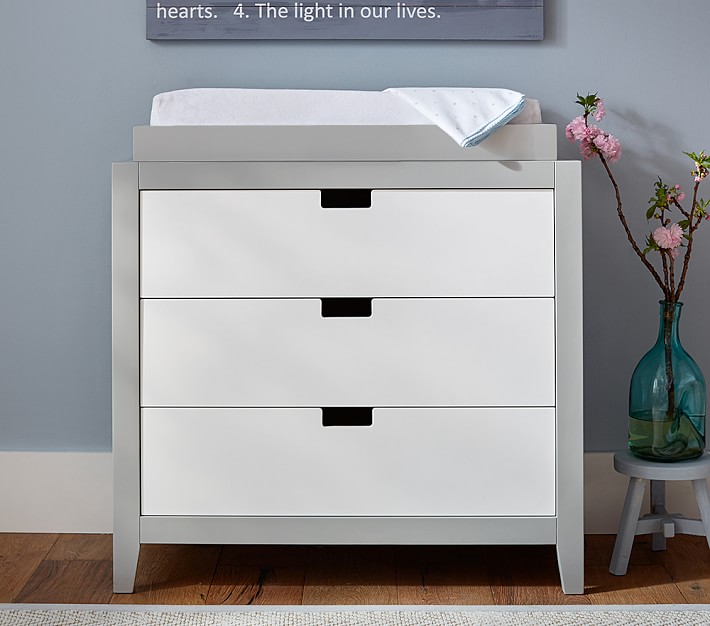 light grey changing table