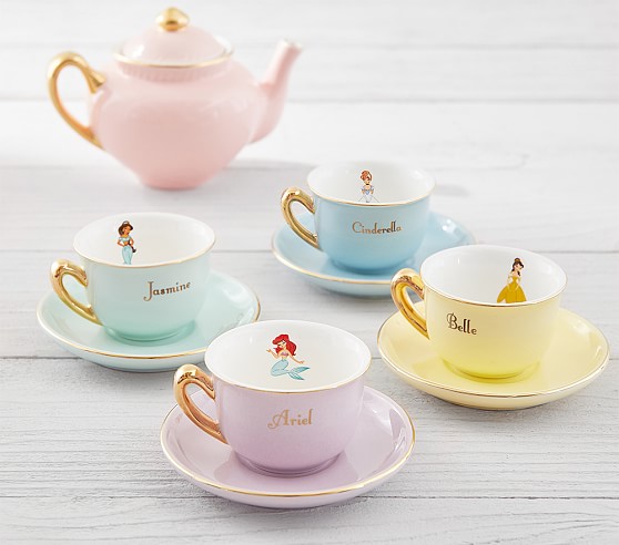 Girls Princess Tea Time Real Porcelain Tea Set Play Kids 13 Pieces 