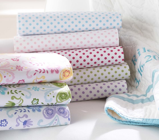 pottery barn polka dot sheets