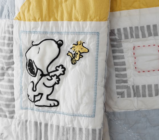 snoopy crib bumper