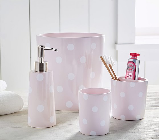 Pink Dot Kids Bathroom Set Pottery Barn Kids