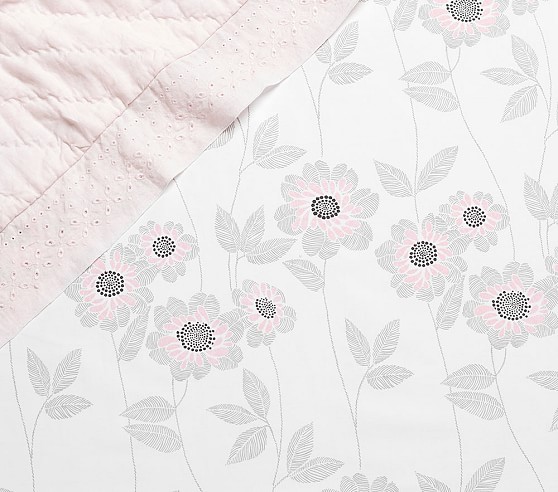 blush floral crib sheet