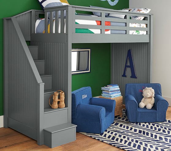 bunk bed with crib underneath