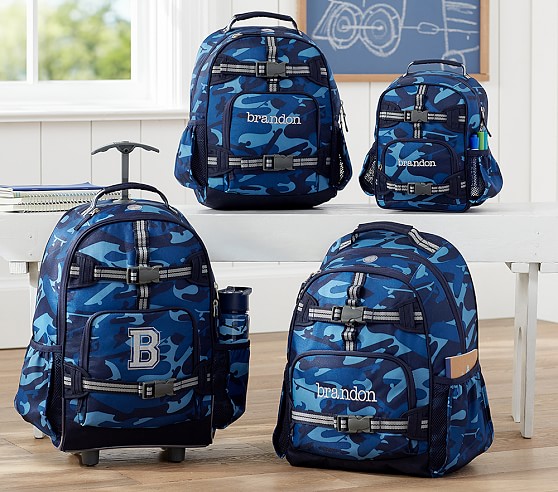 navy blue camo backpack