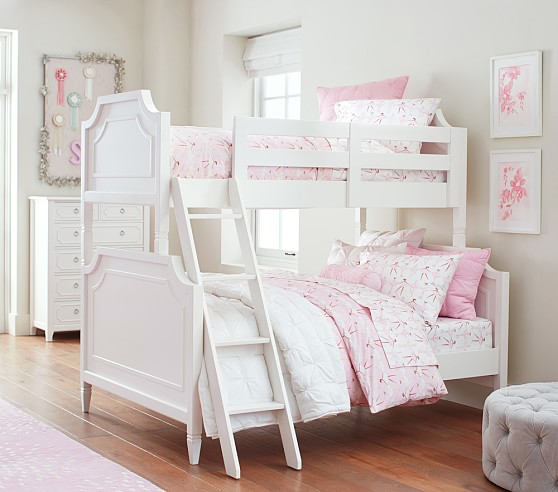 pink bunk bed twin over full