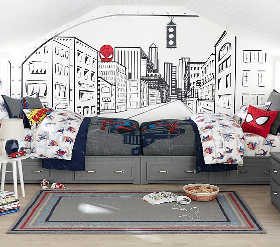 pottery barn spiderman sheets
