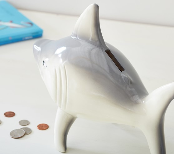 plush shark bank