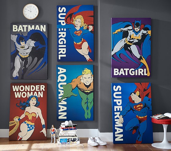 Dc Comics Glow In The Dark Wall Art Kids Wall Art Pottery Barn Kids