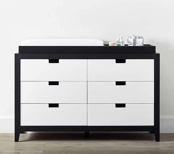 black changing table with drawers