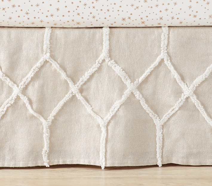 beige crib skirt