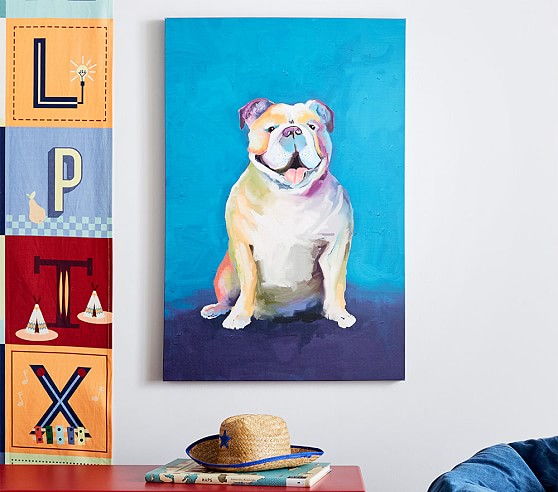 bulldog canvas art