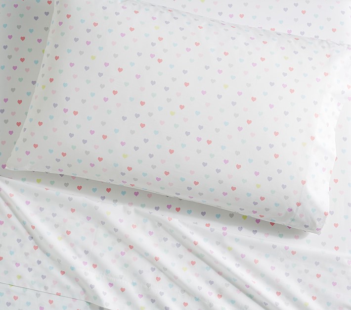 pottery barn heart sheets