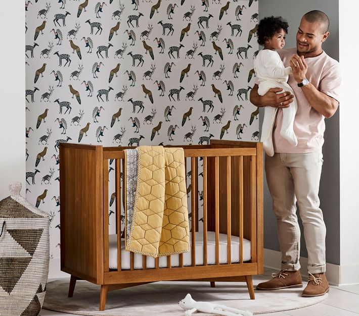 west elm x pbk MidCentury MiniCrib with Mattress Baby Crib
