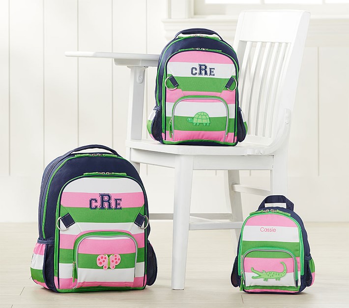 pink and green backpack