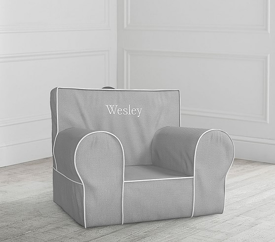 Gray with White Piping Anywhere Chair 
