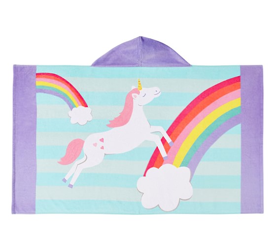 unicorn hooded beach towel