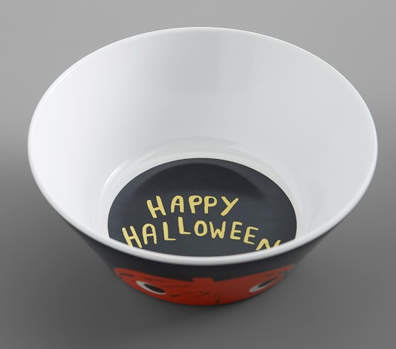 NEW Pottery Barn Kids Happy Halloween Pumpkin Glow in the Dark Melamine Plate