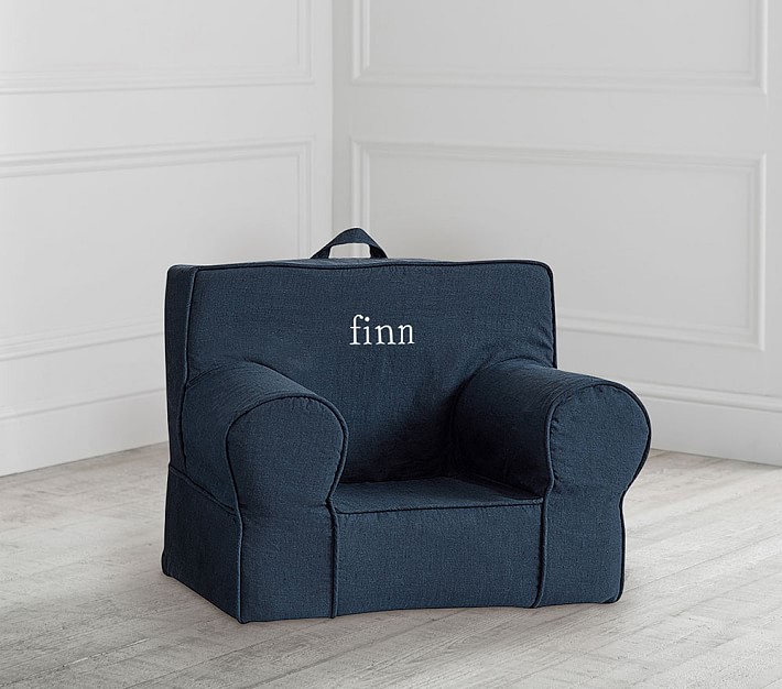 Linen Navy My First Anywhere Chair® Toddler Armchair