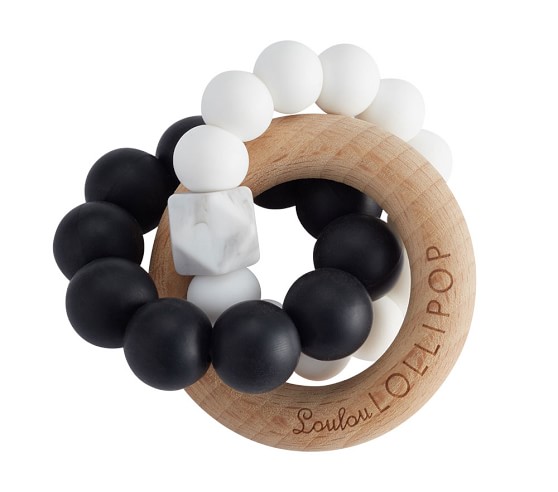 silicone and wood teether