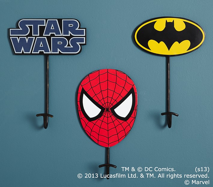 Batman Spider Manstar Wars Kids Wall Hooks Pottery Barn Kids