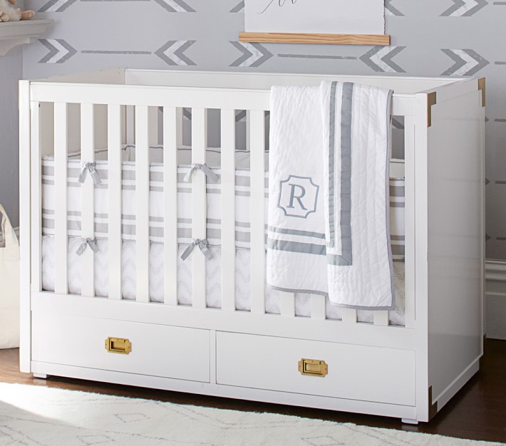 pottery barn crib with drawers