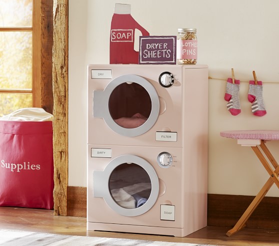 wooden play washing machine