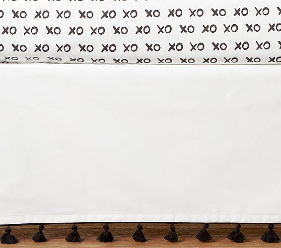black and white crib skirt