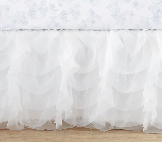 Monique Lhuillier Textured Ruffle Crib Skirt Pottery Barn Kids