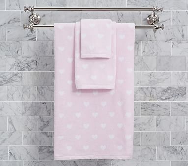 Heart Kids Bath Towel | Pottery Barn Kids